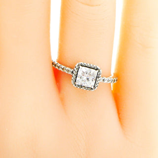 PANDORA Size 6 Timeless Elegance Sterling Silver Ring With Clear Zirconia