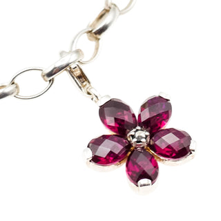 Thomas Sabo Genuine Ruby Sterling Silver Flower Pendant Charm