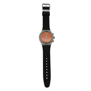 Swatch Arancia Infocata Irony Chrono Black, Orange And Silver Watch YCS4029