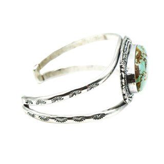 Mae Peshlakai Native American Turquoise Cuff Bracelet Sterling Silver 7 Inches