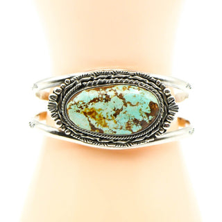 Mae Peshlakai Native American Turquoise Cuff Bracelet Sterling Silver 7 Inches