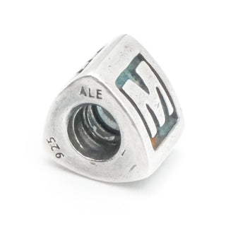 Pandora Alphabet Letter “M” Charm Sterling Silver Initial Bead – Retired