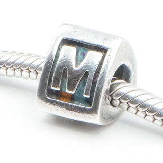 Pandora Alphabet Letter “M” Charm Sterling Silver Initial Bead – Retired