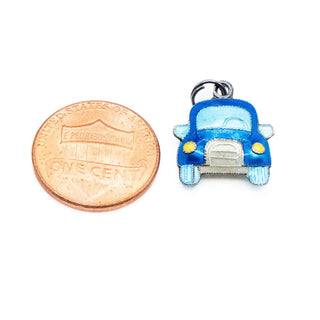 Blue Car Sterling Silver Dangle Charm