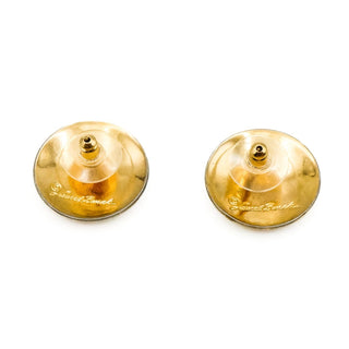 Vintage Laurel Burch Bird of Paradise Cloisonné Stud Earrings Gold Plated