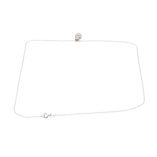 Sterling Silver Pave CZ Double Circle Pendant Necklace 18 Inches