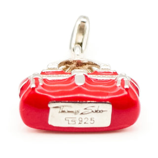 Thomas Sabo Red Handbag Sterling Silver Charm Pendant  With Red Enamel