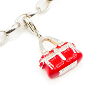 Thomas Sabo Red Handbag Sterling Silver Charm Pendant  With Red Enamel