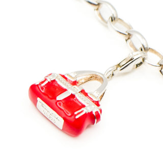 Thomas Sabo Red Handbag Sterling Silver Charm Pendant  With Red Enamel