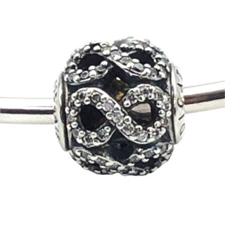 Pandora Essence Dedication Sterling Silver Charm Infinity Bead With Clear Zirconia