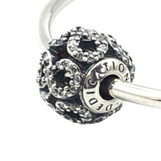 Pandora Essence Dedication Sterling Silver Charm Infinity Bead With Clear Zirconia