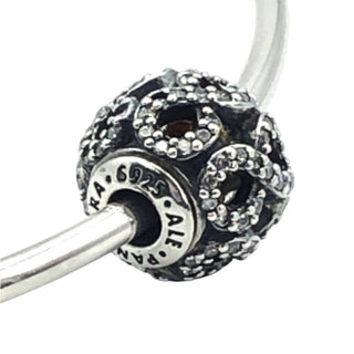 Pandora Essence Dedication Sterling Silver Charm Infinity Bead With Clear Zirconia