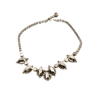 Vintage Unsigned WEISS Black And White Halo Necklace Size 15 Inches