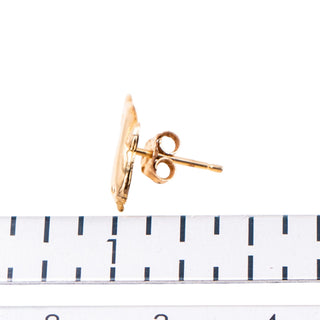 14K Yellow Gold 12mm Dolphin Single Stud Earring Ocean Nautical Jewelry
