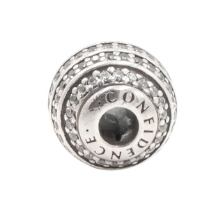 Pandora Essence  Confidence Sterling Silver Charm With Clear Zirconia Retired
