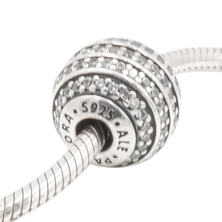 Pandora Essence  Confidence Sterling Silver Charm With Clear Zirconia Retired