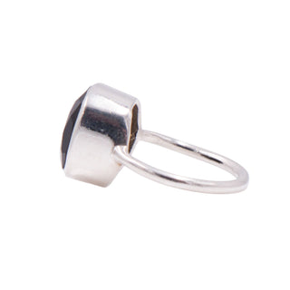 Black Onyx Sterling Silver Cushion Cut Bezel Set Pinky Cocktail Ring Size 4