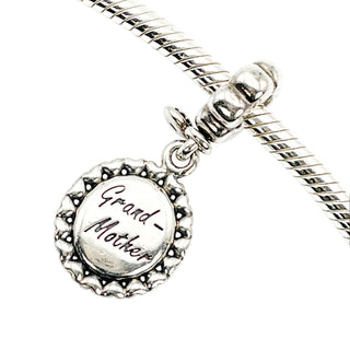 Pandora Retired Grandmother Sterling Silver Clear CZ Grandma Dangle Charm