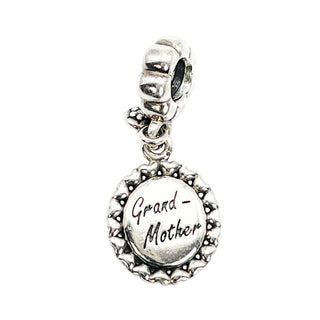 Pandora Retired Grandmother Sterling Silver Clear CZ Grandma Dangle Charm