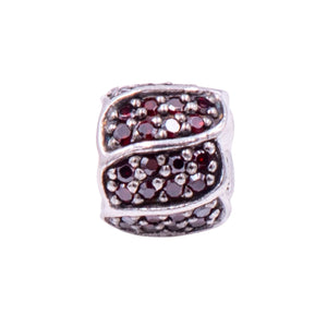 Chamilia Jeweled Petals Sterling Silver Red CZ Charm Bead