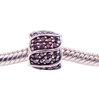 Chamilia Jeweled Petals Sterling Silver Red CZ Charm Bead