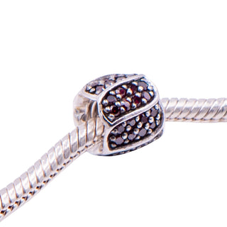 Chamilia Jeweled Petals Sterling Silver Red CZ Charm Bead