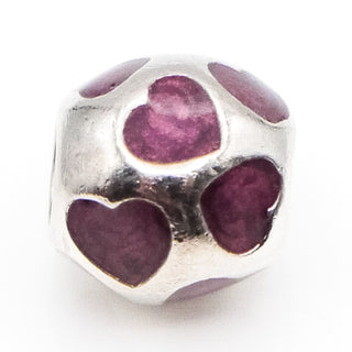 Pandora Love You Purple Retired Sterling Silver Charm With Enamel