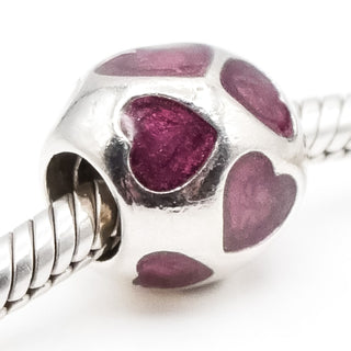 Pandora Love You Purple Retired Sterling Silver Charm With Enamel
