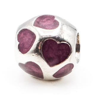 Pandora Love You Purple Retired Sterling Silver Charm With Enamel