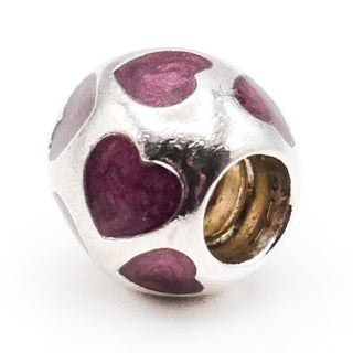 Pandora Love You Purple Retired Sterling Silver Charm With Enamel