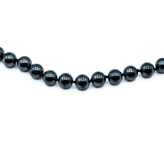Kissaka Black Pearl Necklace 18" Simulated Glass Pearls Knotted Vintage