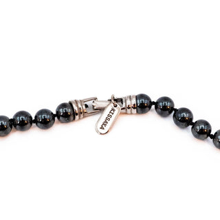 Kissaka Black Pearl Necklace 18" Simulated Glass Pearls Knotted Vintage