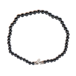 Kissaka Black Pearl Necklace 18" Simulated Glass Pearls Knotted Vintage