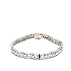 Platinum and 18K White Gold 3 ctw Diamond Line 7 Inch Tennis Bracelet