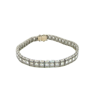Platinum and 18K White Gold 3 ctw Diamond Line 7 Inch Tennis Bracelet