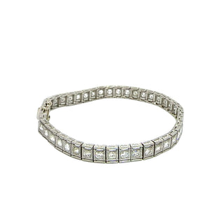 Platinum and 18K White Gold 3 ctw Diamond Line 7 Inch Tennis Bracelet
