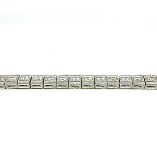 Platinum and 18K White Gold 3 ctw Diamond Line 7 Inch Tennis Bracelet
