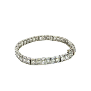 Platinum and 18K White Gold 3 ctw Diamond Line 7 Inch Tennis Bracelet