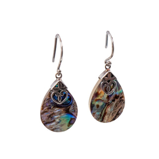 ATI Indonesia Sterling Silver 1.5 Inch Abalone Teardrop Dangle Earrings