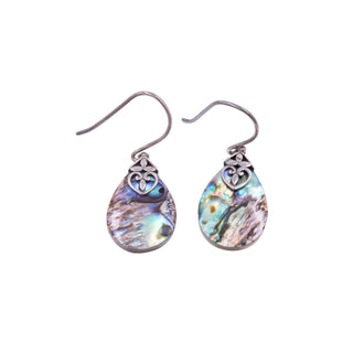 ATI Indonesia Sterling Silver 1.5 Inch Abalone Teardrop Dangle Earrings