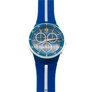 Swatch WHITESPEED Chrono Plastic White And Blue Watch (SUSN403)