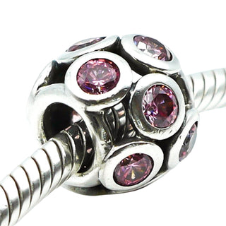 Pandora Whimsical Lights Sterling Silver Charm With Salmon Zirconia