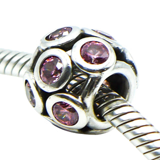 Pandora Whimsical Lights Sterling Silver Charm With Salmon Zirconia