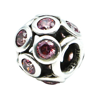 Pandora Whimsical Lights Sterling Silver Charm With Salmon Zirconia