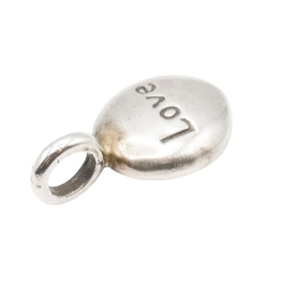 Small Sterling Silver “Love” Charm Pendant – Minimalist Love Token