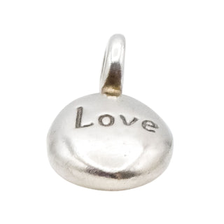 Small Sterling Silver “Love” Charm Pendant – Minimalist Love Token