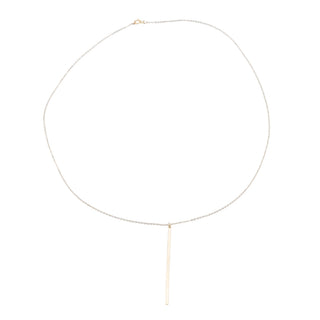 Minimalist Bar 14K 1/20 Gold Filled Lariat Necklace  20 Inches