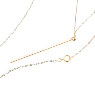 Minimalist Bar 14K 1/20 Gold Filled Lariat Necklace  20 Inches
