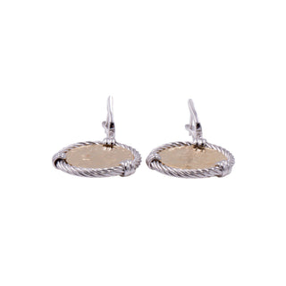 1968 Italian 20 Lire Coin Sterling Silver Dangle Earrings 1.75 Inch Gold Plated Italy Jewelry