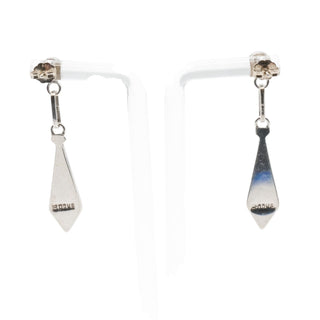 Delberta Boone Zuni Native American Turquoise Inlay Sterling Silver Dangle Earrings